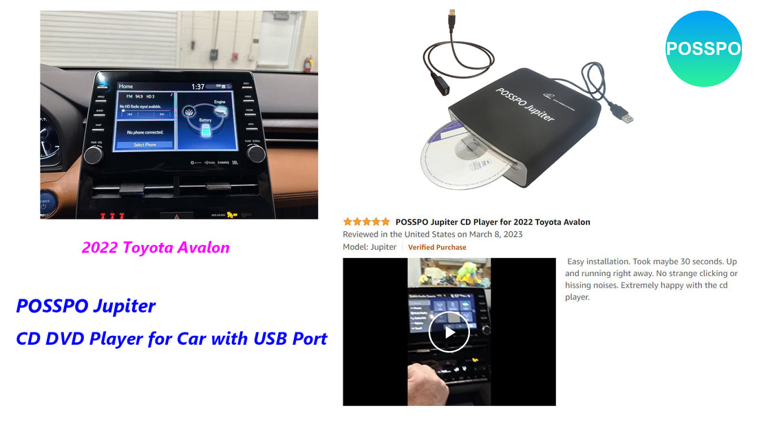 USB External CD Player for Car 2022 Toyota Avalon