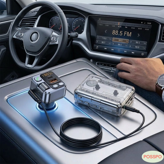 POSSPO Cassette-to-MP3 Converter for Car, Cassette-to-Car Integration Kit for Vehicle Auto Truck