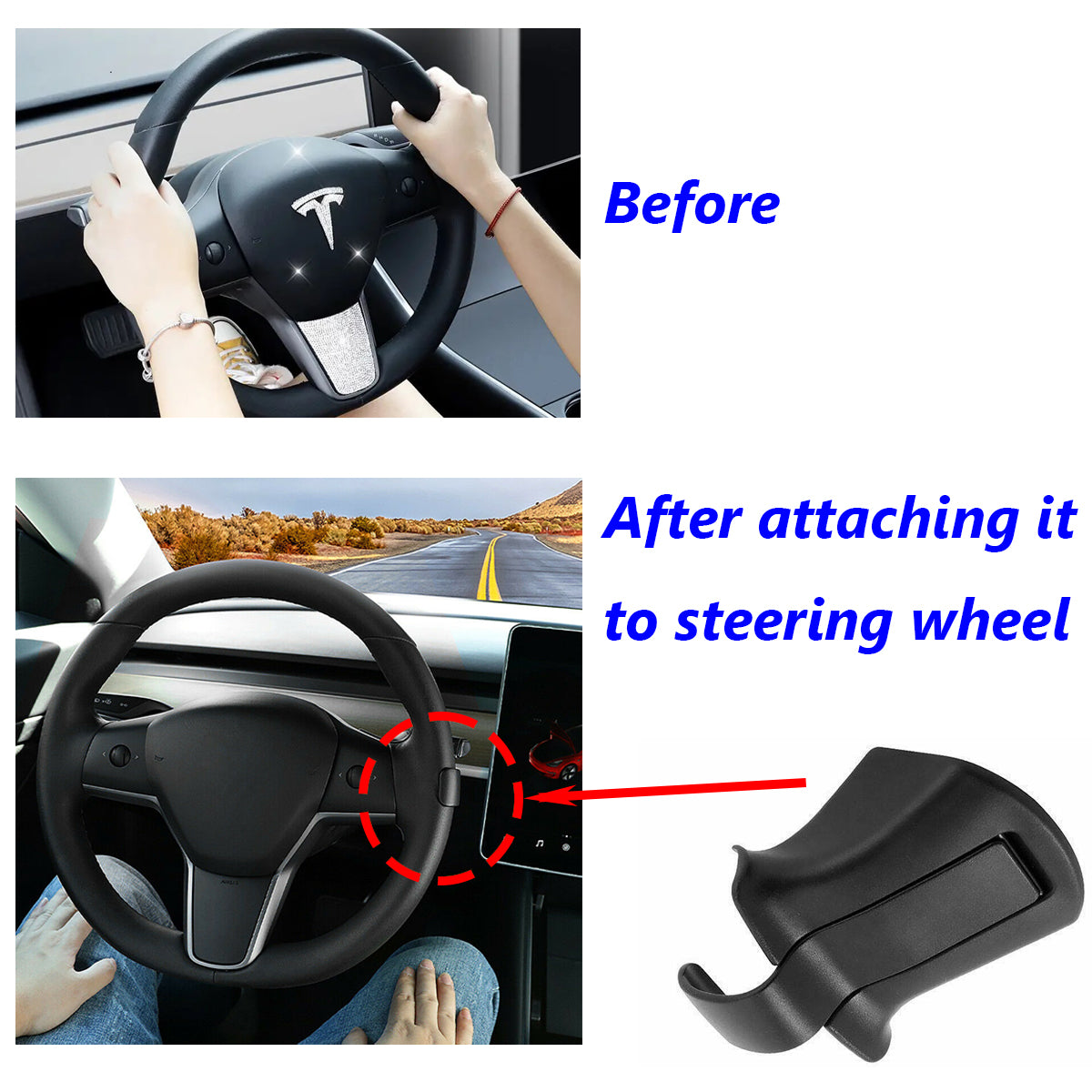 Steering Wheel Weight for Tesla Model 3 Y FSD Autopilot Counterweight Ring Counter Weight Booster for Assisted Driving (style 2)
